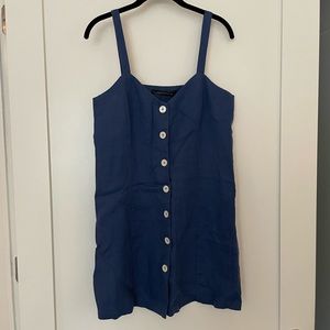 Zara NWT Linen Cotton Mini Button Down Dress